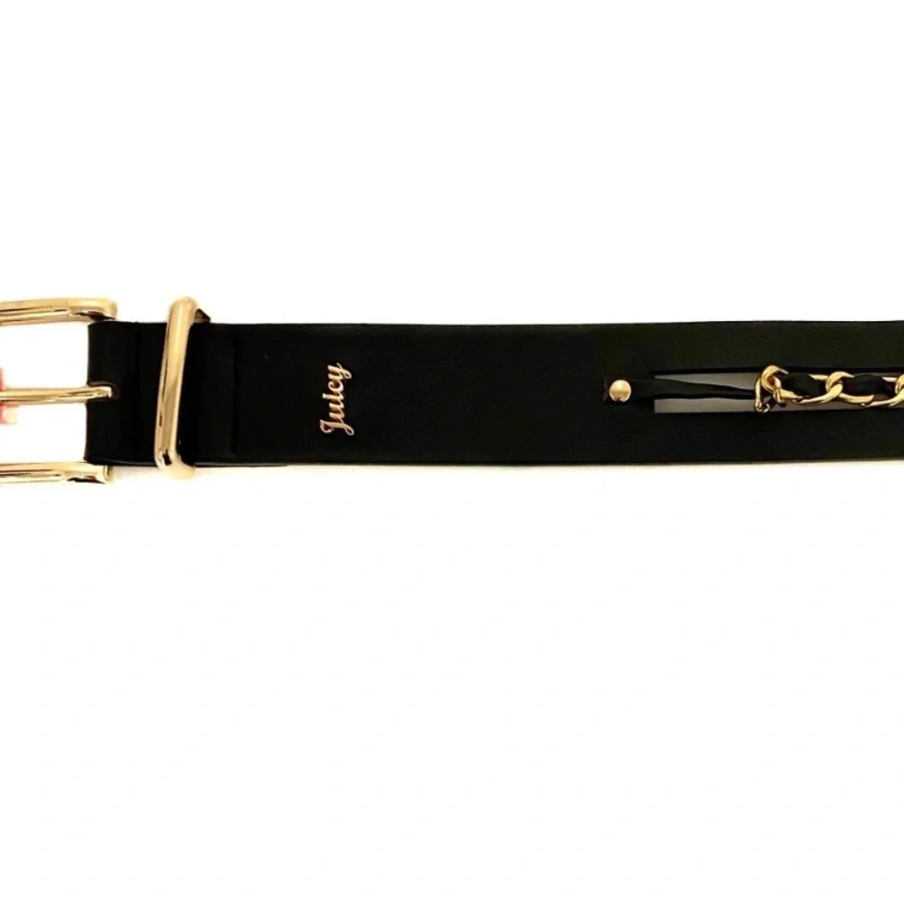 JUICY COUTURE Black Gold Chain Belt NWT